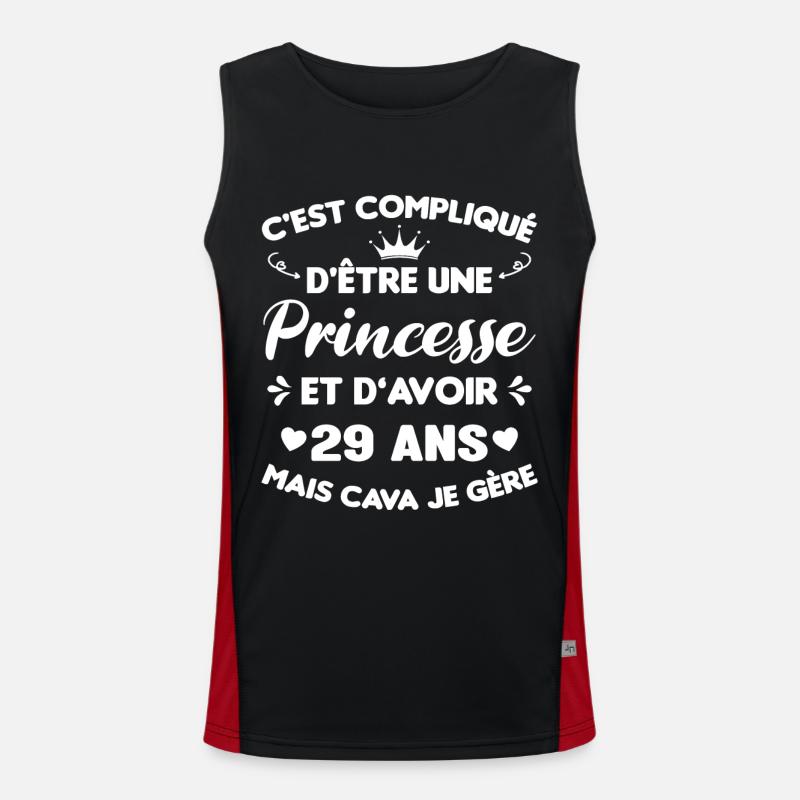 Princesse 29 Ans Joyeux Anniversaire Idée Cadeau Débardeur respirant contrasté Homme 