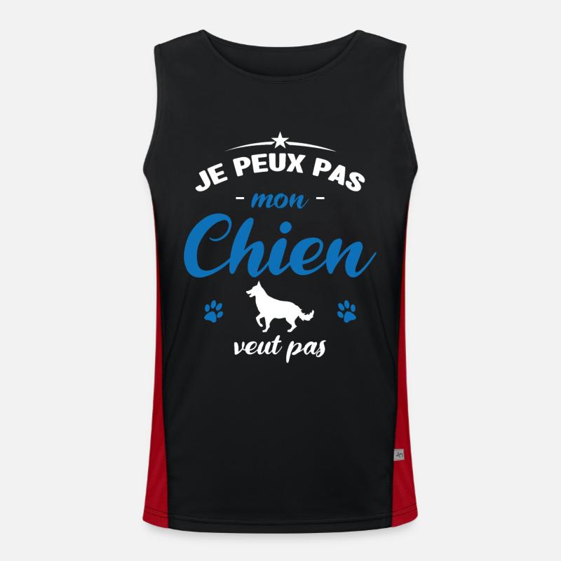 je peux pas mon chien veut pas Débardeur respirant contrasté Homme 