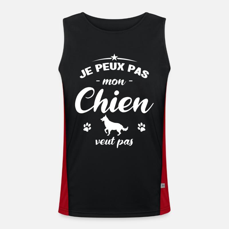 je peux pas mon chien veut pas Débardeur respirant contrasté Homme 