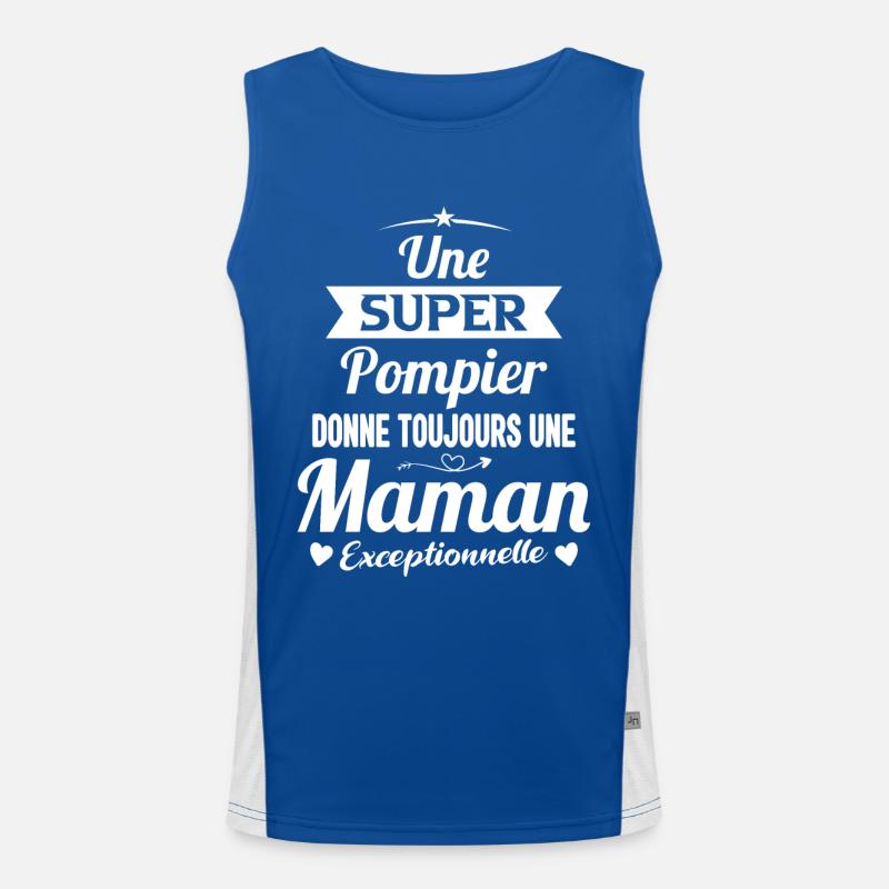 Super pompier maman sapeur pompier future mère Débardeur respirant contrasté Homme 
