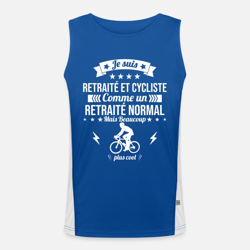 Retraité et cycliste - Cadeau Papy cycliste Débardeur respirant contrasté Homme 