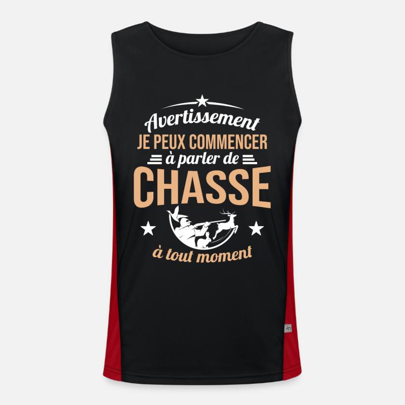 Parler De Chasse à Tout Moment Cadeau Chasseur Débardeur respirant contrasté Homme 