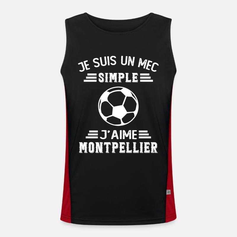 je suis un mec simple j aime Montpellier Débardeur respirant contrasté Homme 