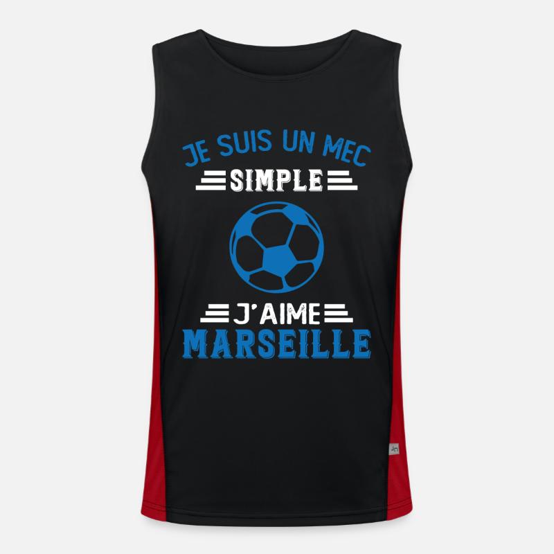 je suis un mec simple j'aime Marseille Débardeur respirant contrasté Homme 