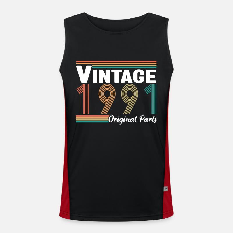 Vintage 1991 Original Parts Geschenkidee Funktionelles Kontrast-Tank Top für Männer 