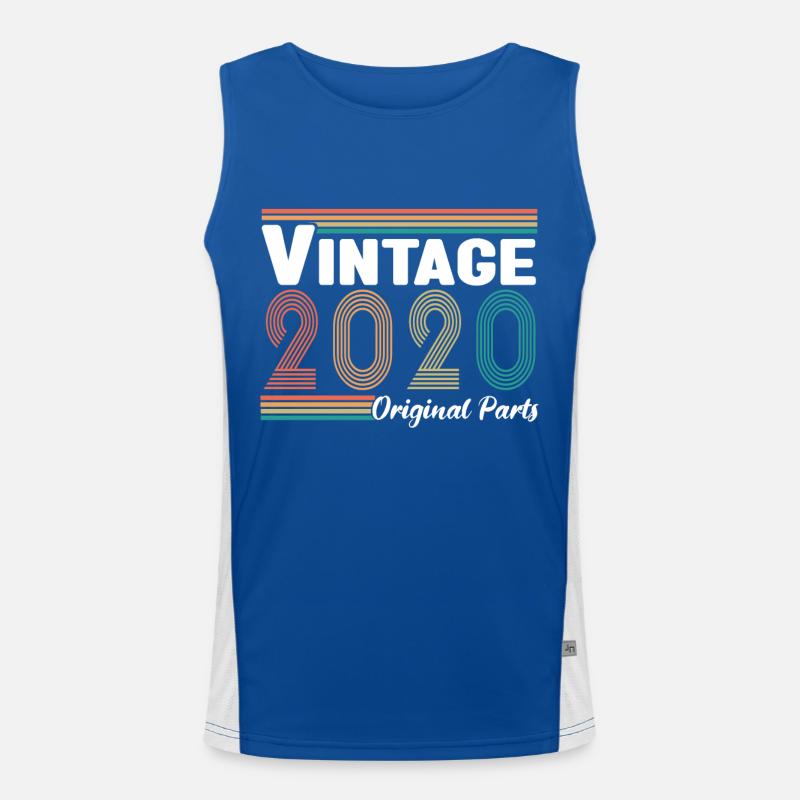 Vintage 2020 Jubiläum Retro Geschenk Funktionelles Kontrast-Tank Top für Männer 
