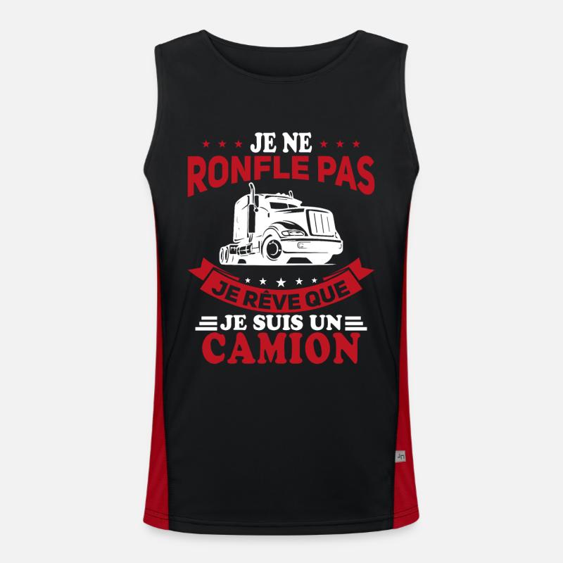 Je Ne Ronfle Pas Je Rêve Que Je Suis Un Camion Débardeur respirant contrasté Homme 