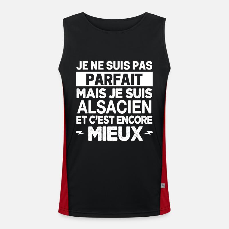 Je ne suis pas parfait mais Alsacien Alsace Cadeau Débardeur respirant contrasté Homme 