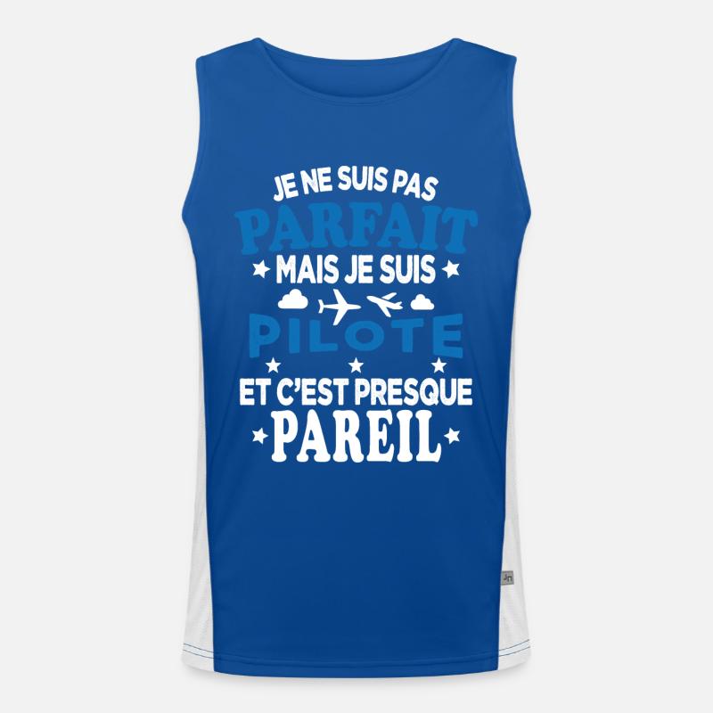 Je Ne Suis Pas Parfait Mais Je Suis Pilote Débardeur respirant contrasté Homme 