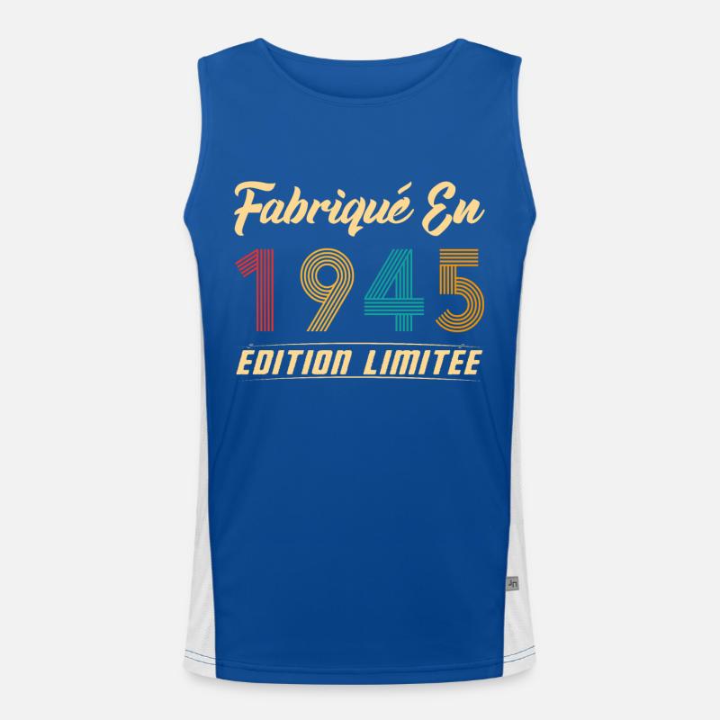 Fabriqué en 1945 Édition limitée Cadeau Débardeur respirant contrasté Homme 