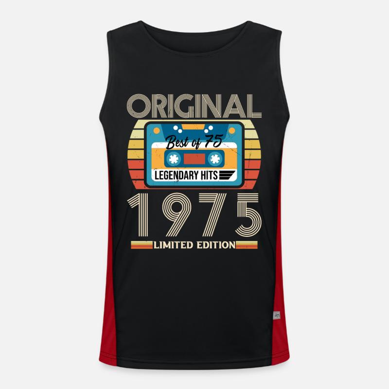 Vintage Geburtstagsgeschenk 1975 Limited Edition Funktionelles Kontrast-Tank Top für Männer 