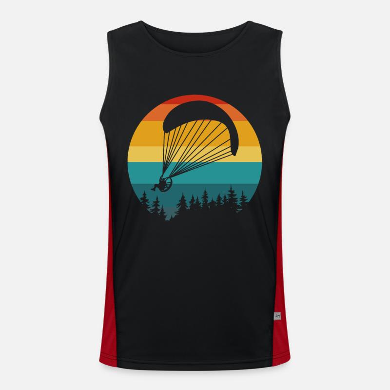 Vintage Paramotor Lover Men's Functional Contrast Tank Top 