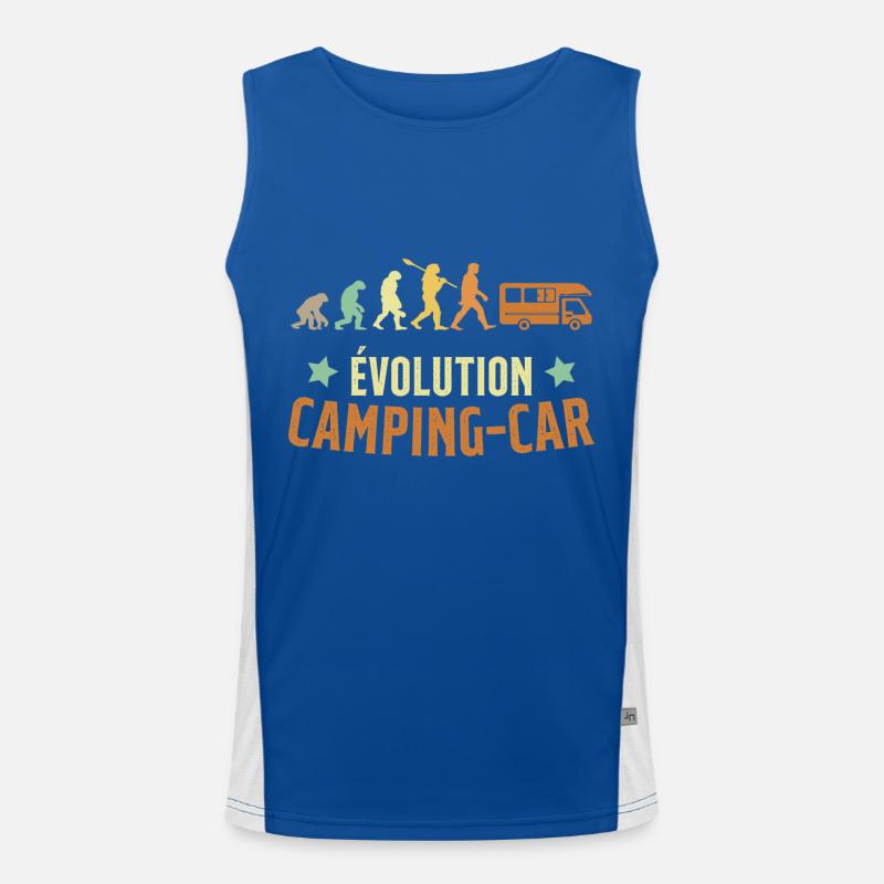 Évolution Camping Car Humour Cadeau Débardeur respirant contrasté Homme 