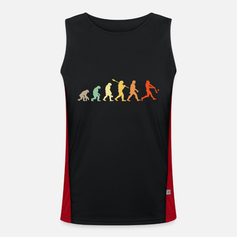 Baseball Evolution Baseball Player Gift - Men's Functional Contrast Tank Top  - black/red