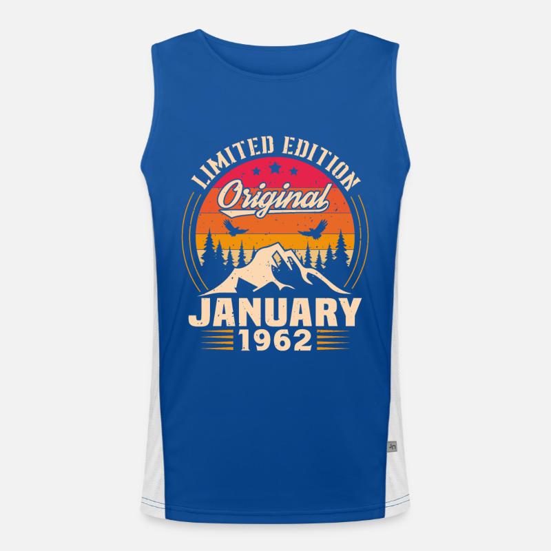 Geburtstagsgeschenk geboren im Januar 1962 Funktionelles Kontrast-Tank Top für Männer 