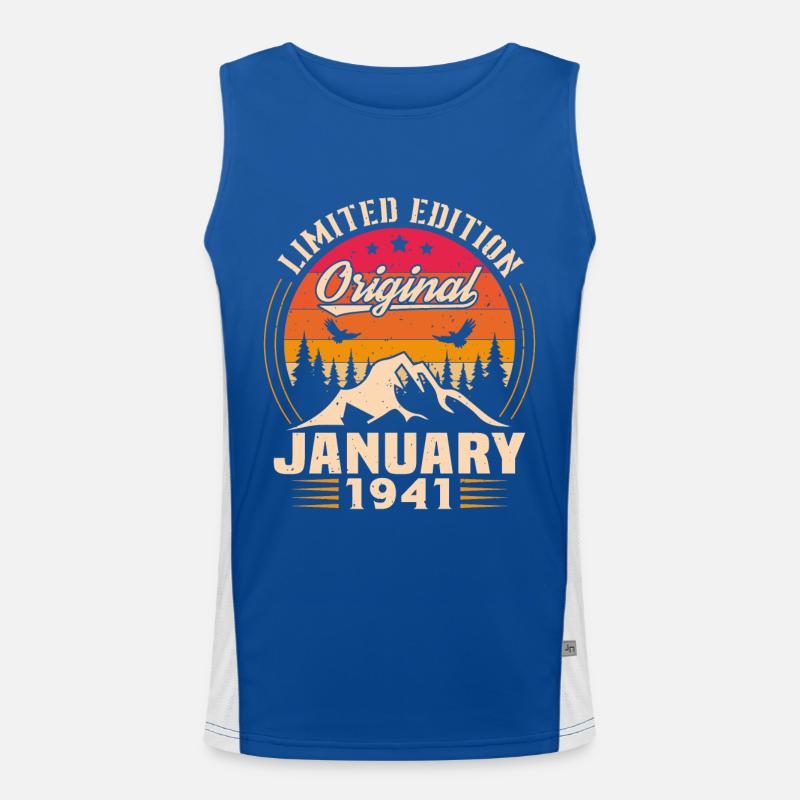 Geburtstagsgeschenk geboren im Januar 1941 Funktionelles Kontrast-Tank Top für Männer 