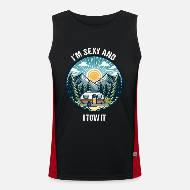 Caravan Motorhome Caravan Camper Fun Holiday Men's Functional Contrast Tank Top 