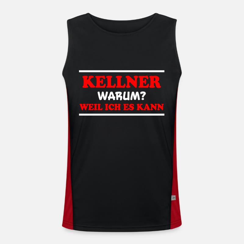 Kellner Spruch Restaurant Lustige Kellner Geschenk Funktionelles Kontrast-Tank Top für Männer 