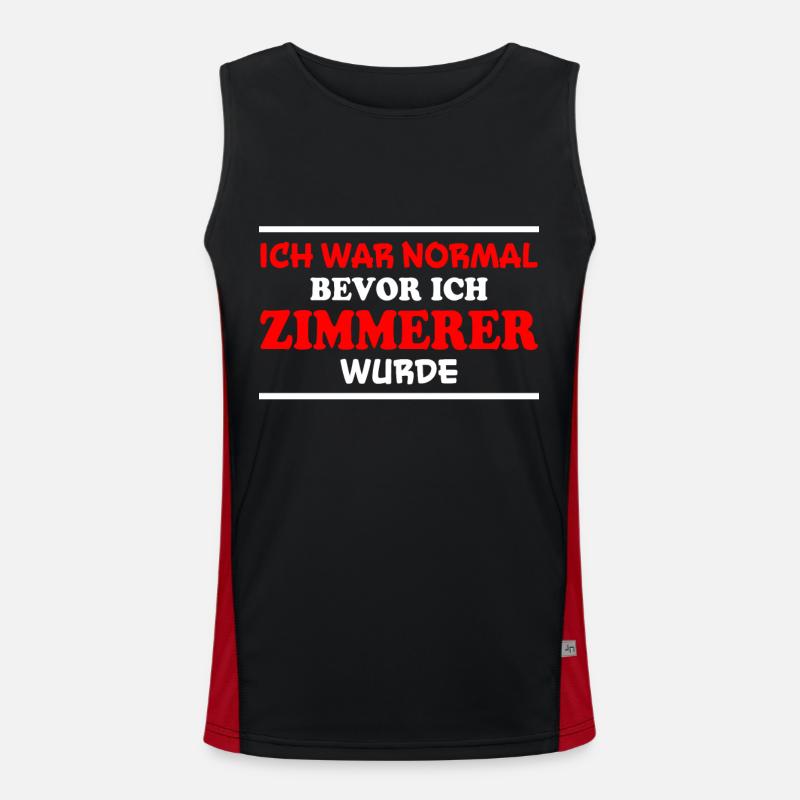 Zimmerer Spruch Zimmermann Witz Zimmerer Geschenk Funktionelles Kontrast-Tank Top für Männer 