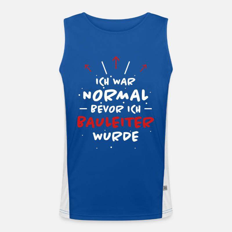 Bauleiter Spruch Baustelle Fun Bauleiter Geschenk Funktionelles Kontrast-Tank Top für Männer 
