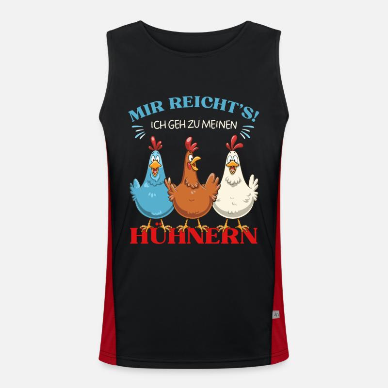 Mir reichts Hühner Huhn Hühnerstall Garten Gackern Funktionelles Kontrast-Tank Top für Männer 