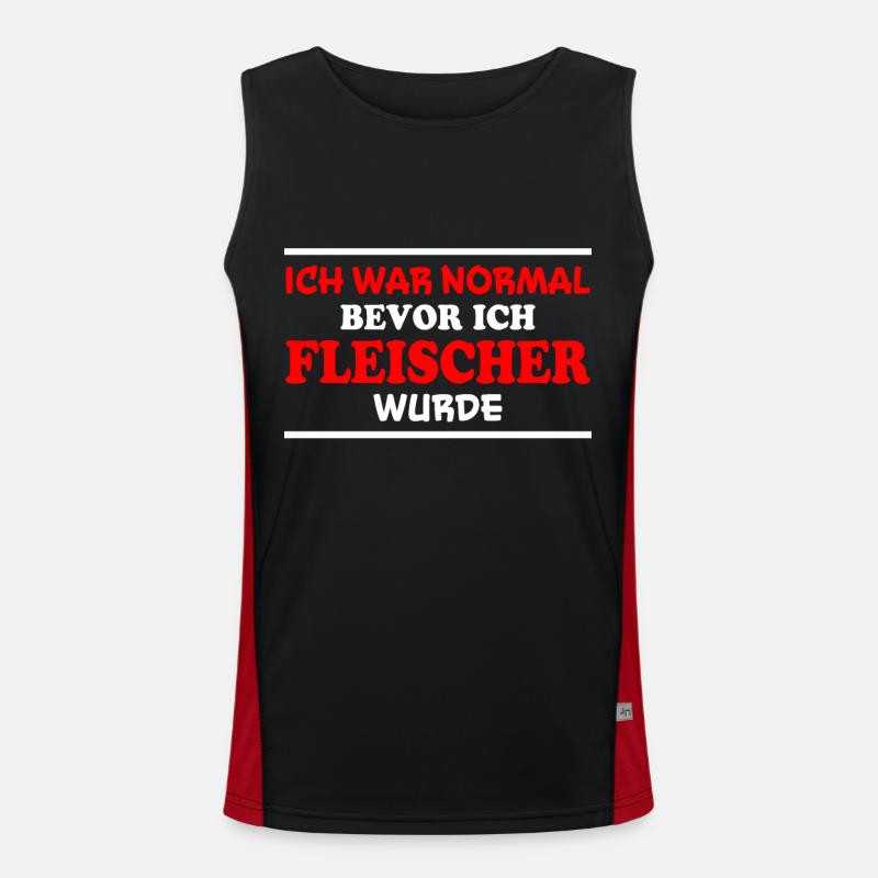 Fleischer Spruch Metzger Lustig Fleischer Geschenk Funktionelles Kontrast-Tank Top für Männer 