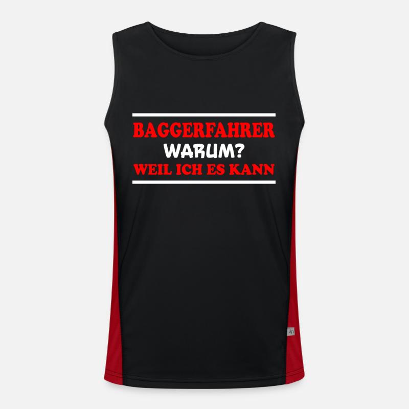Baggerfahrer Spruch Lustiges Baggerfahrer Geschenk Funktionelles Kontrast-Tank Top für Männer 