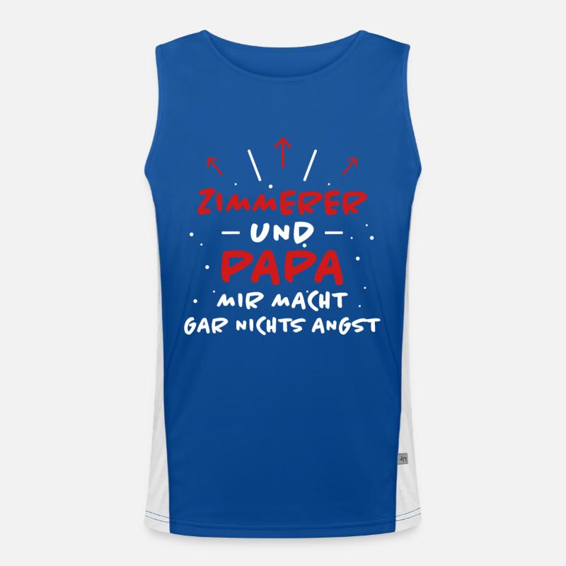 Zimmerer Spruch Zimmermann Witz Zimmerer Geschenk Funktionelles Kontrast-Tank Top für Männer 