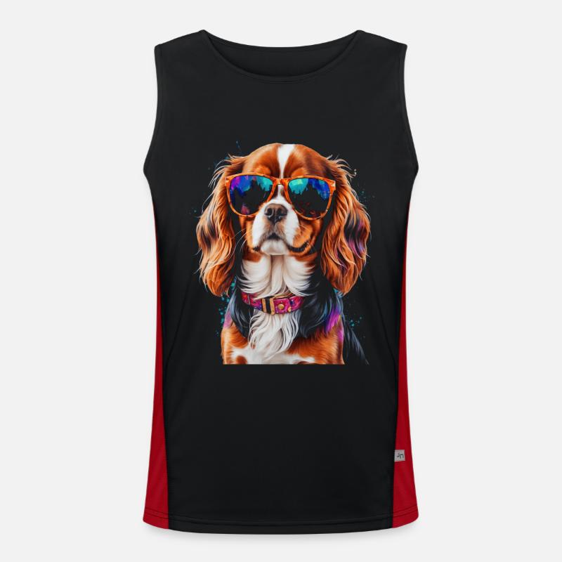 Cavalier King Charles Spaniel Lunettes de Soleil Chien Débardeur respirant contrasté Homme 
