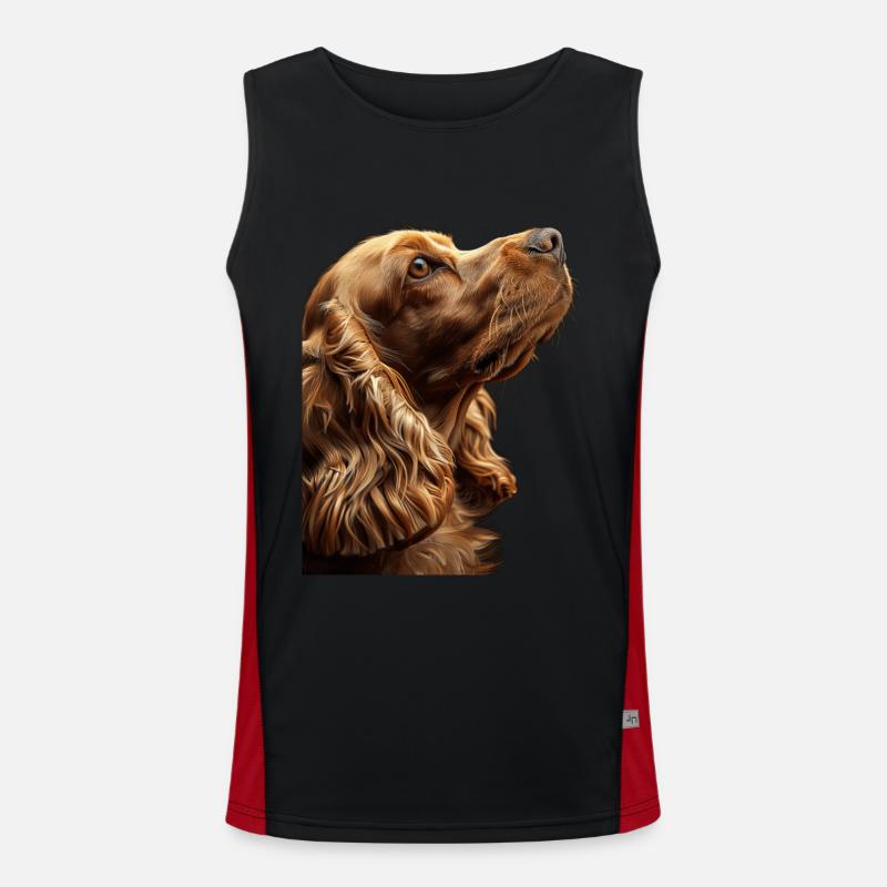 Cocker Spaniel - Men's Functional Contrast Tank Top  - black/red