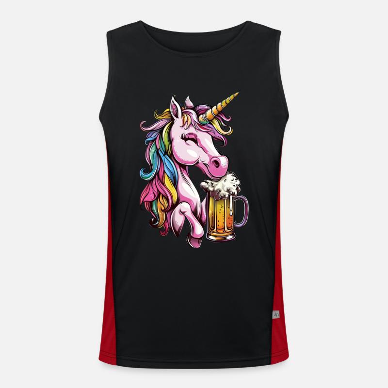 Unicorn - Men's Functional Contrast Tank Top - black/red