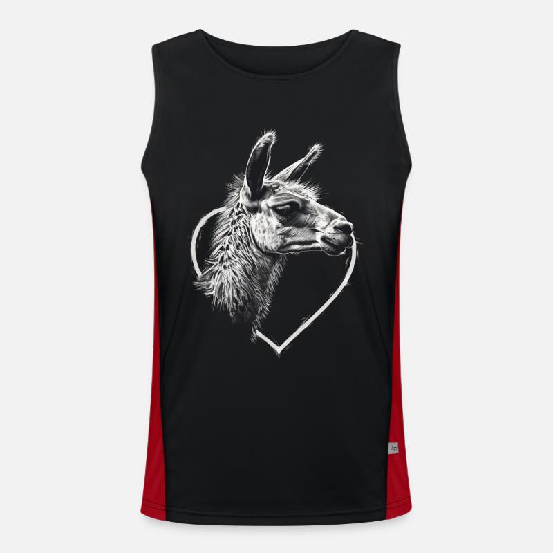 Lama - Men's Functional Contrast Tank Top  - black/red