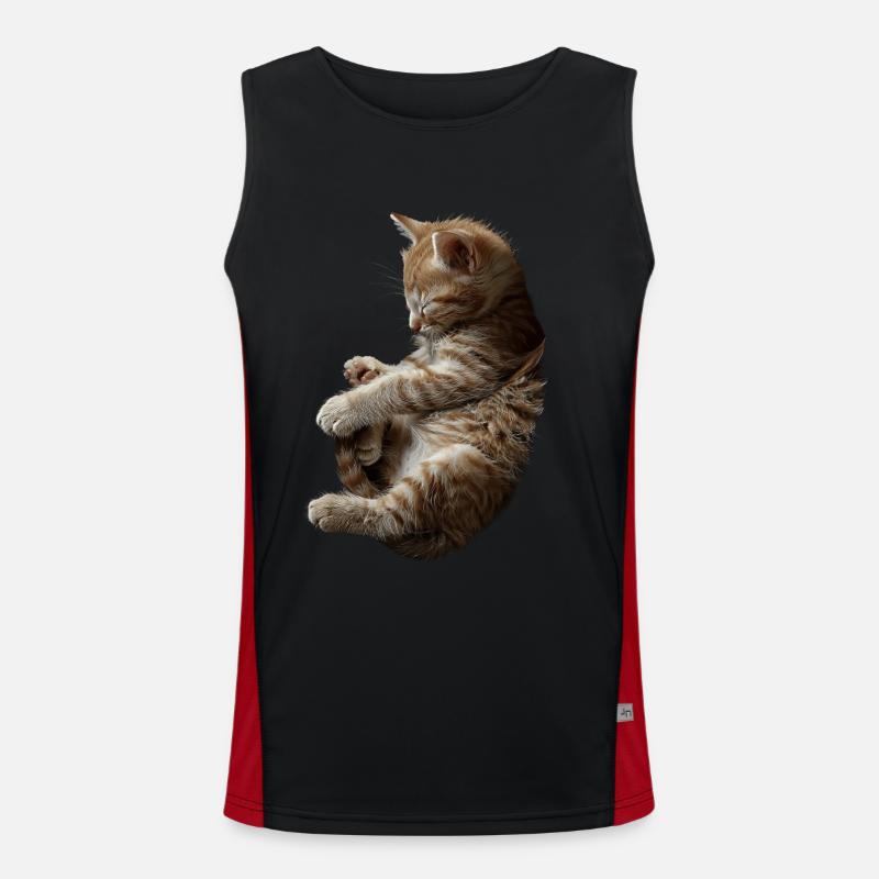 Katze Funktionelles Kontrast-Tank Top für Männer 