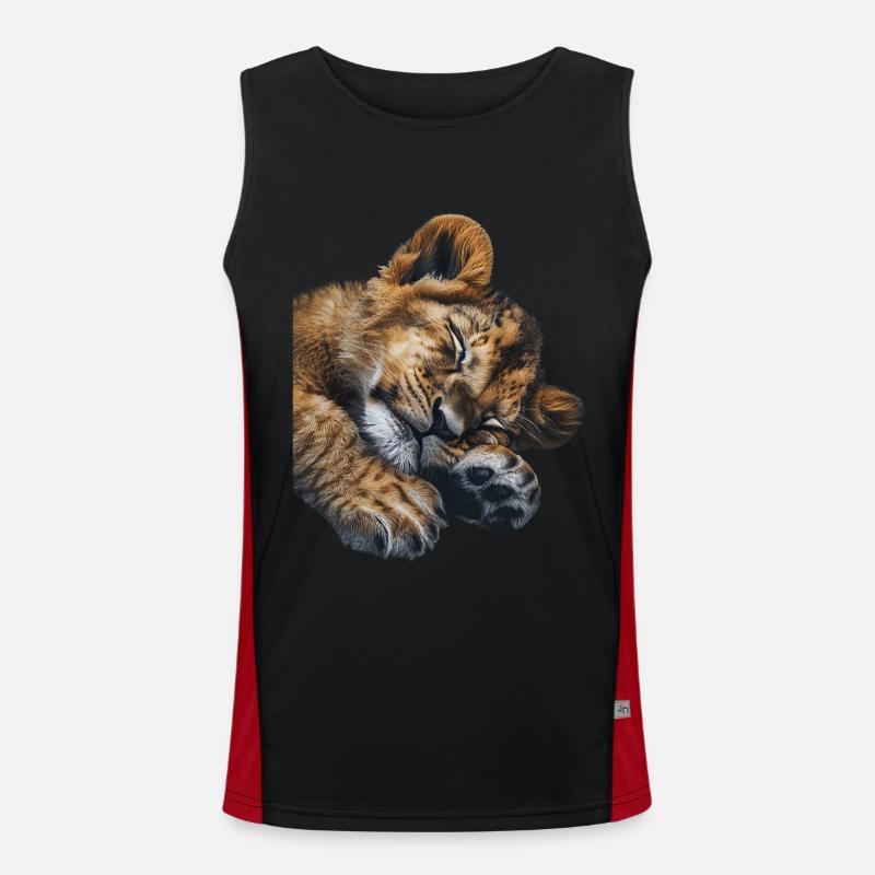 Löwe Funktionelles Kontrast-Tank Top für Männer 