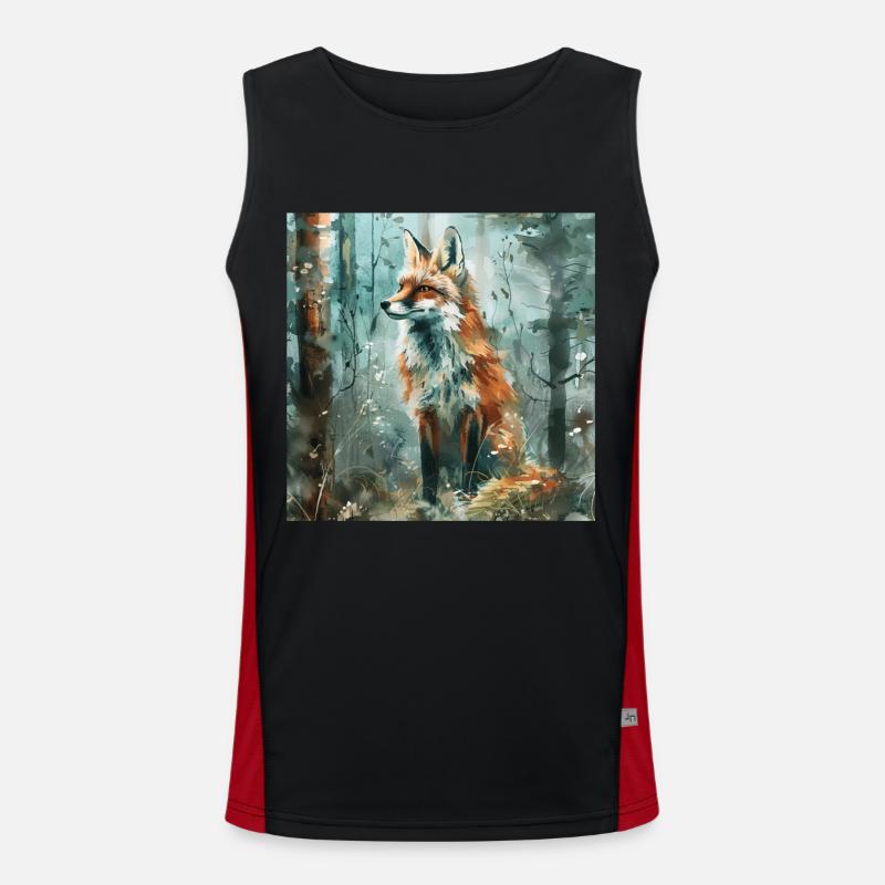 Fox - Men's Functional Contrast Tank Top  - black/red