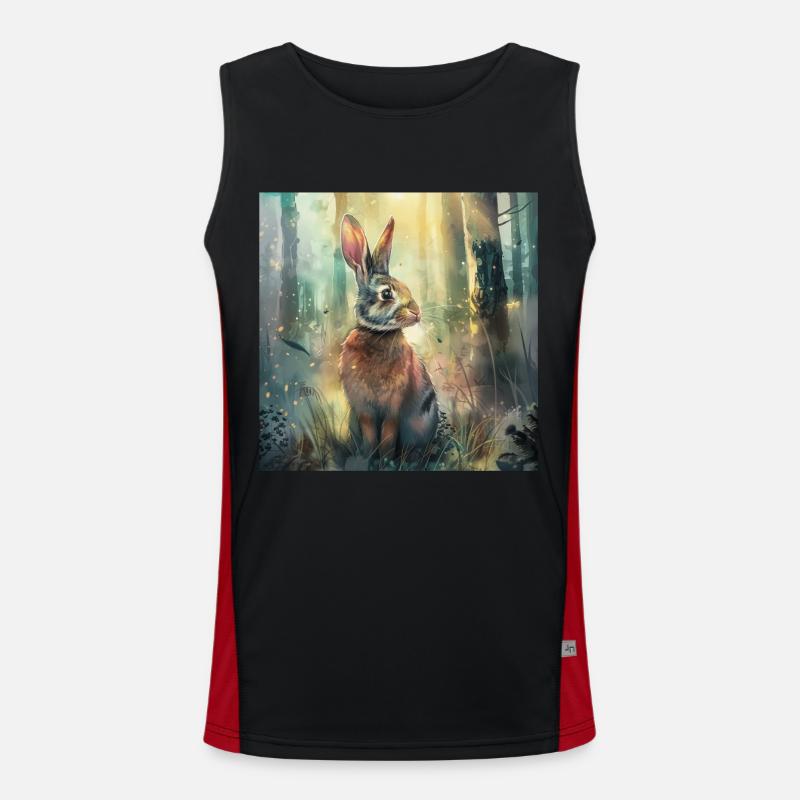 Rabbit - Men's Functional Contrast Tank Top  - black/red