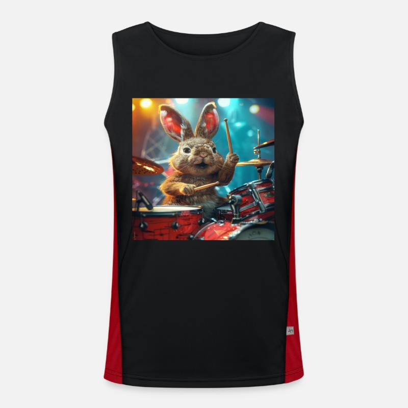 Rabbit - Men's Functional Contrast Tank Top  - black/red