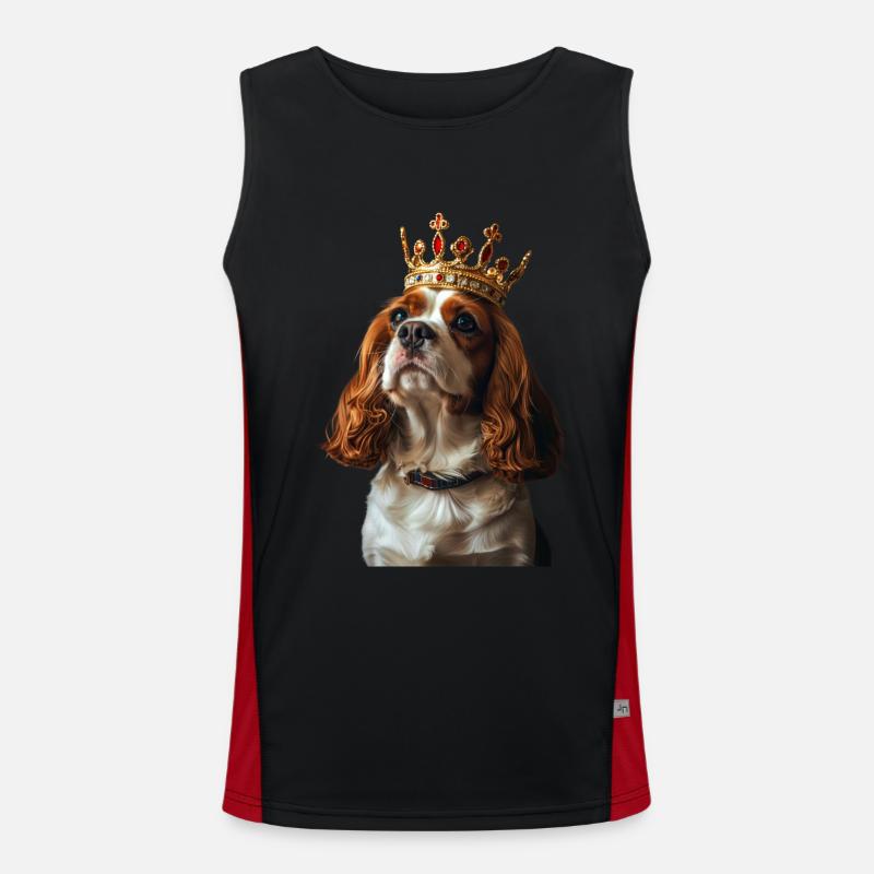 Cavalier King Charles Spaniel - Men's Functional Contrast Tank Top  - black/red