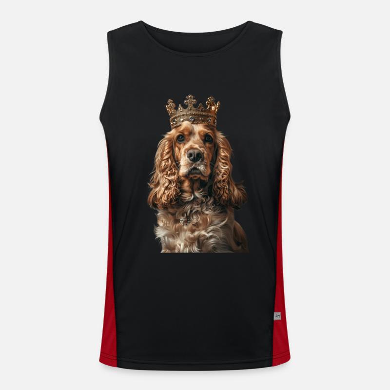 Cocker Spaniel - Men's Functional Contrast Tank Top  - black/red