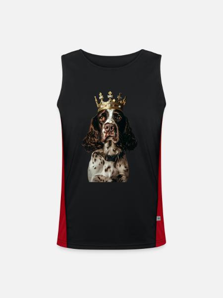 English Springer Spaniel - Men's Functional Contrast Tank Top  - black/red