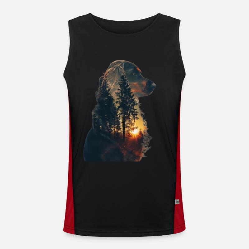 Cocker Spaniel - Men's Functional Contrast Tank Top  - black/red