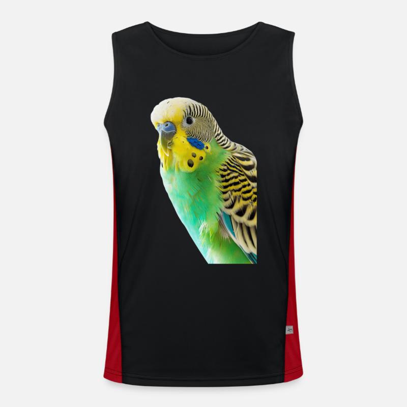 Budgerigar - Men's Functional Contrast Tank Top  - black/red