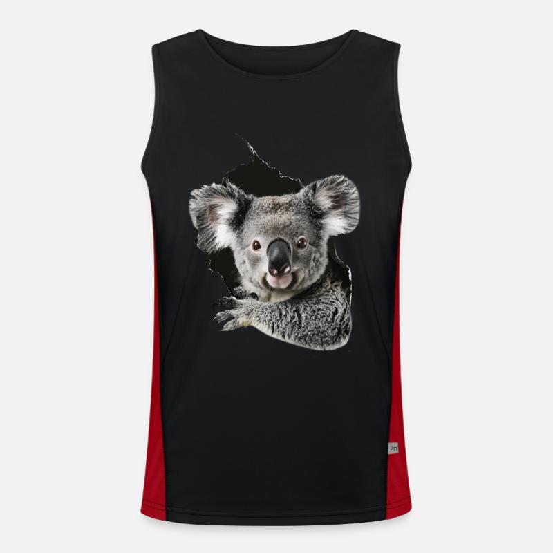 Koala - Men's Functional Contrast Tank Top  - black/red