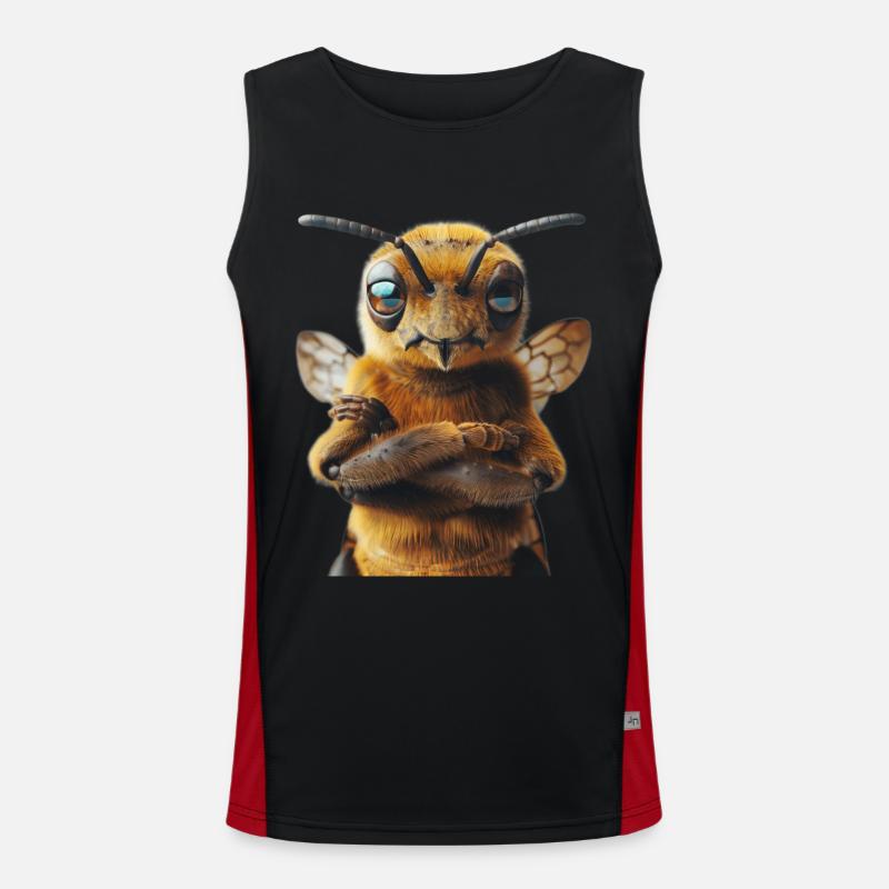 Bee - Men's Functional Contrast Tank Top  - black/red