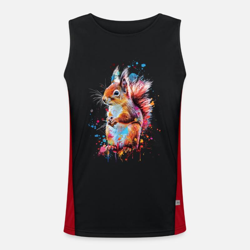 Squirrel - Men's Functional Contrast Tank Top  - black/red