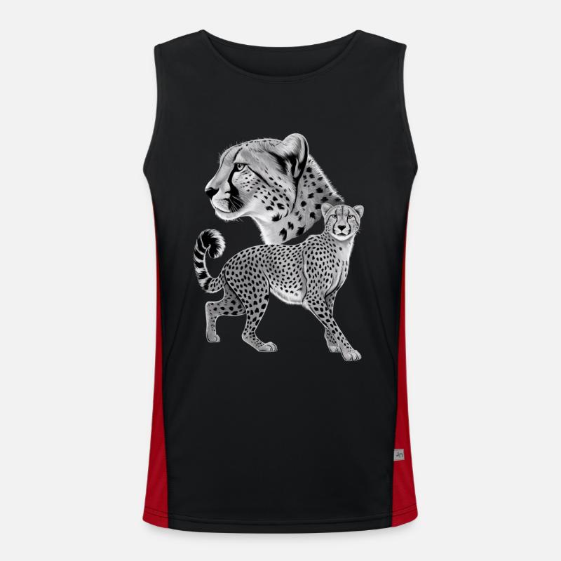 Gepard Funktionelles Kontrast-Tank Top für Männer 