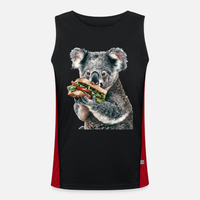 Koala - Men's Functional Contrast Tank Top  - black/red