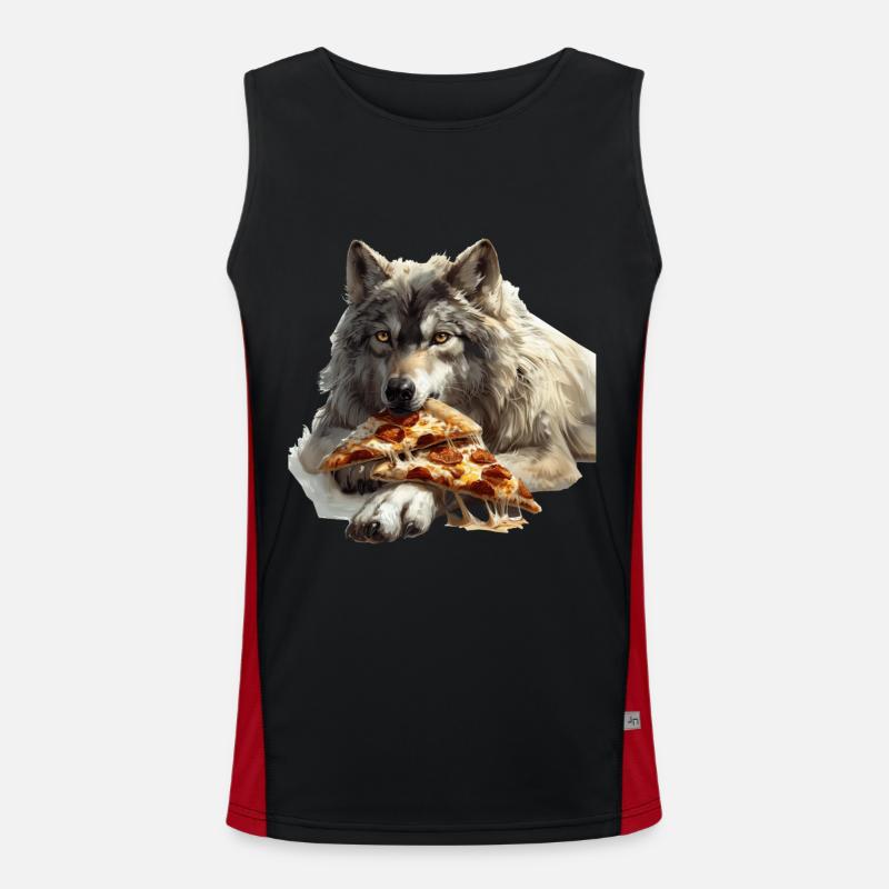 Wolf - Men's Functional Contrast Tank Top - black/red