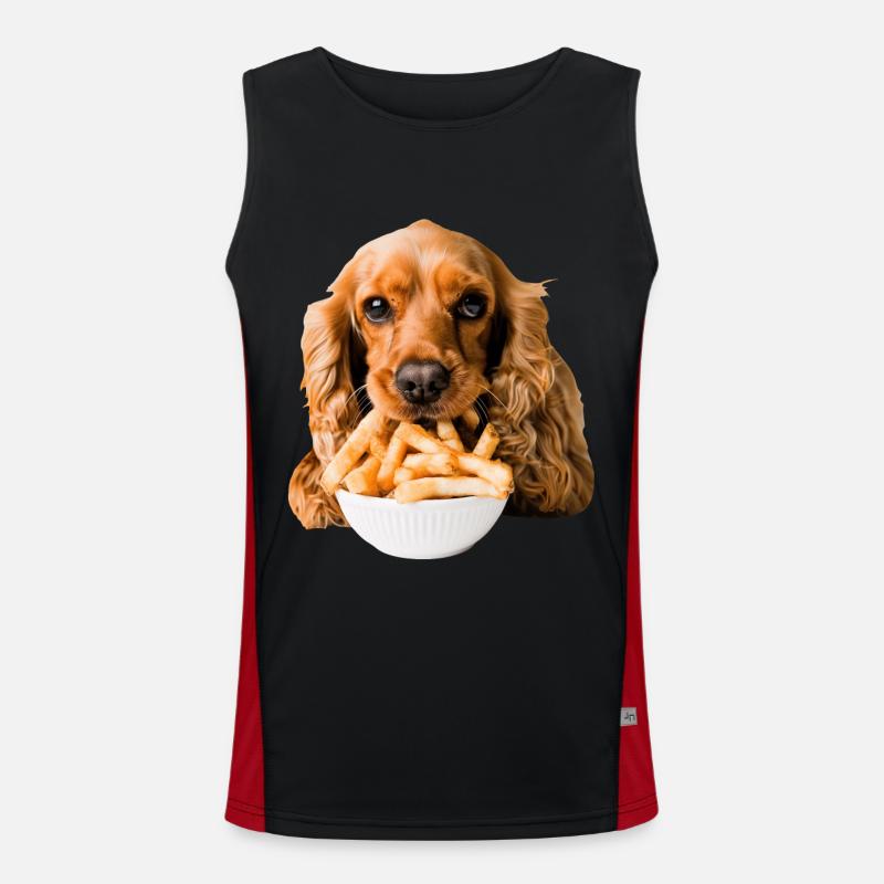 Cocker Spaniel - Men's Functional Contrast Tank Top  - black/red