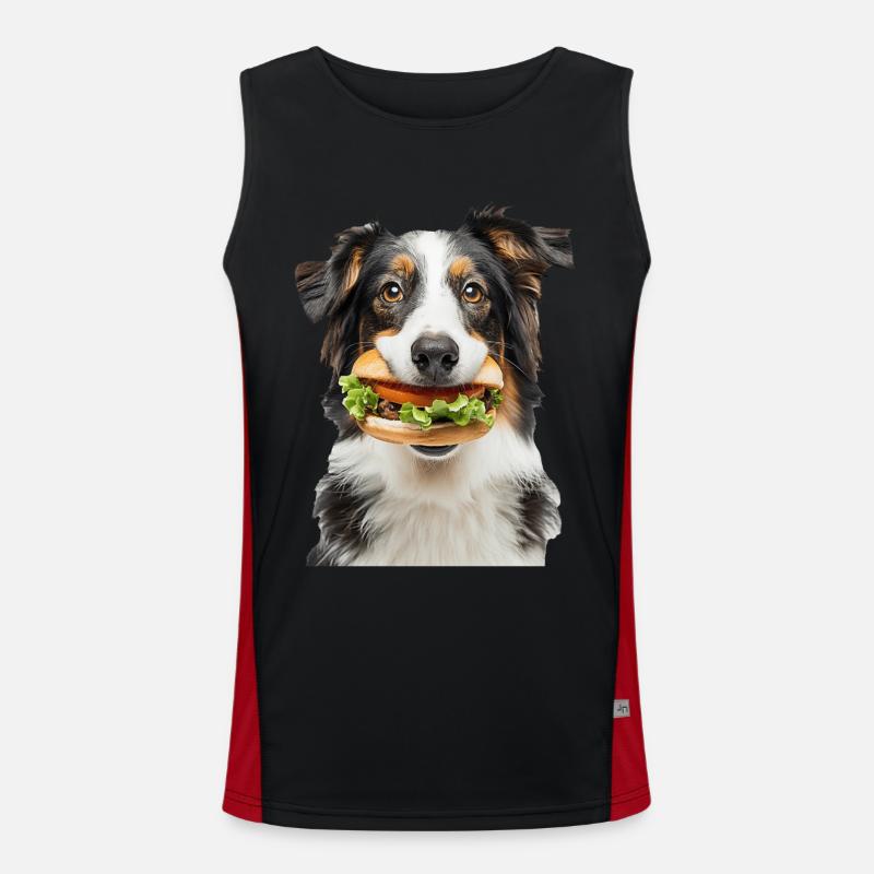 Australischer Schäferhund Funktionelles Kontrast-Tank Top für Männer 